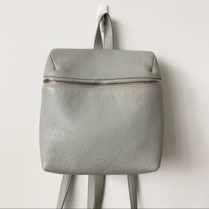Kara Classic Small Leather Backpack in Grey